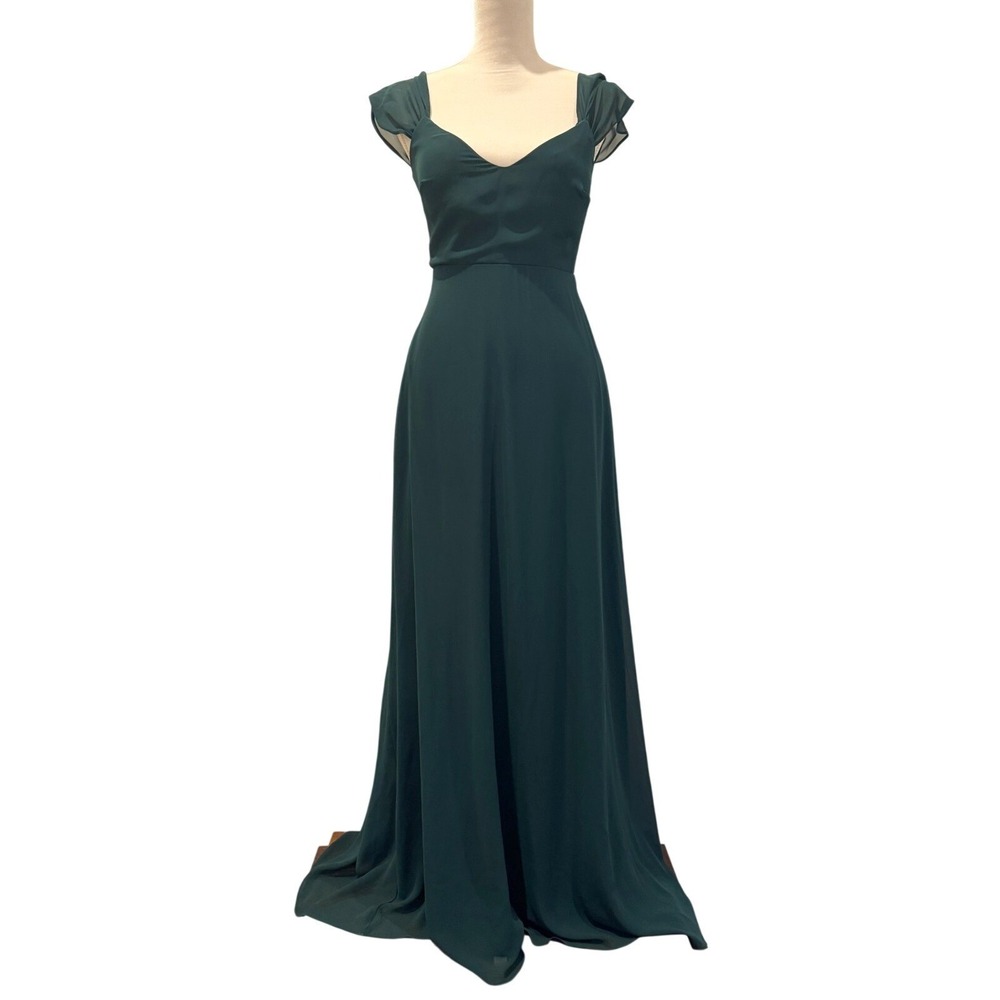 Birdy Grey S Green Chiffon Maxi Dress Detachable Sleeves Ethereal Garden Fairy